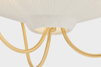 Hudson Valley Gerhard 3-Light Pendant in Aged Brass, room setting 4