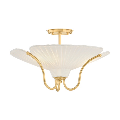 Hudson Valley Gerhard 3-Light Semi-Flush Mount Aged Brass