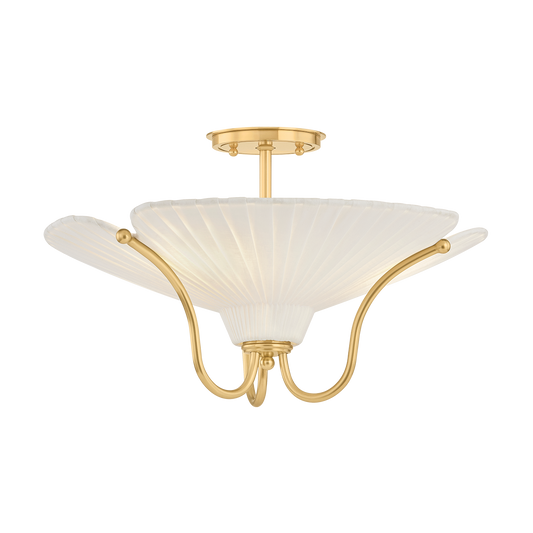 Hudson Valley Gerhard 3-Light Semi-Flush Mount Aged Brass