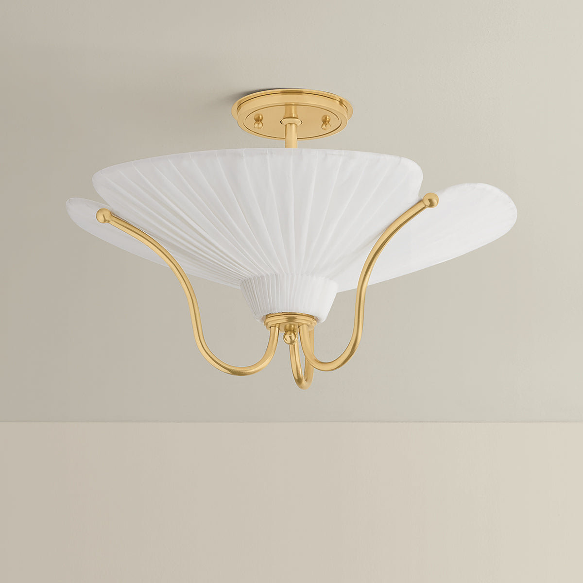 Hudson Valley Gerhard 3-Light Semi-Flush Mount in Aged Brass, alternate view 1