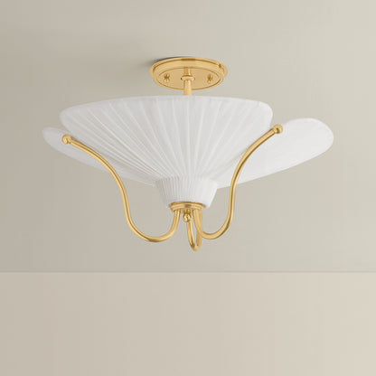 Hudson Valley Gerhard 3-Light Semi-Flush Mount in Aged Brass, alternate view 1