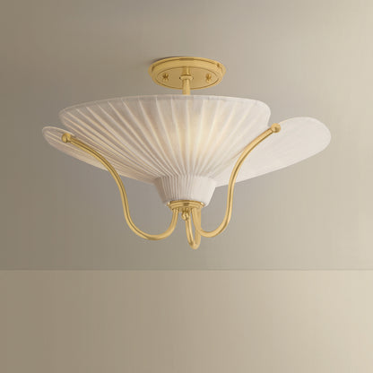 Hudson Valley Gerhard 3-Light Semi-Flush Mount in Aged Brass, alternate view 2