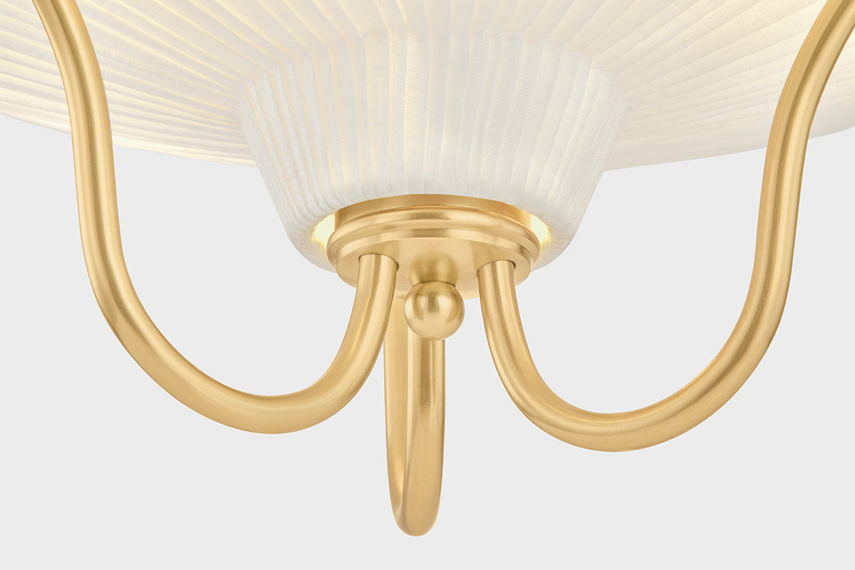 Hudson Valley Gerhard 3-Light Semi-Flush Mount in Aged Brass, room setting 3