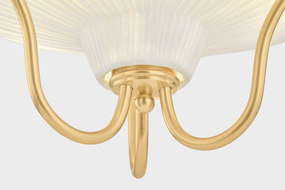 Hudson Valley Gerhard 3-Light Semi-Flush Mount in Aged Brass, room setting 3