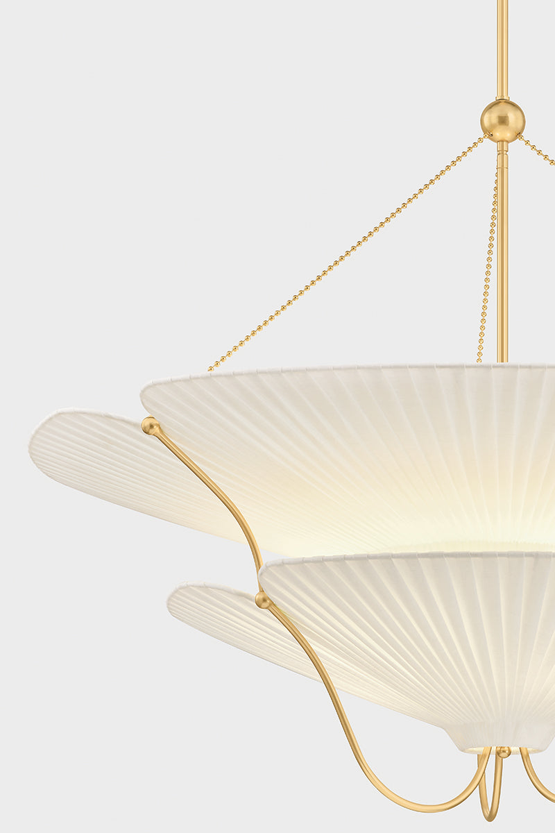 Hudson Valley Gerhard 9-Light Chandelier in Aged Brass, room setting 2