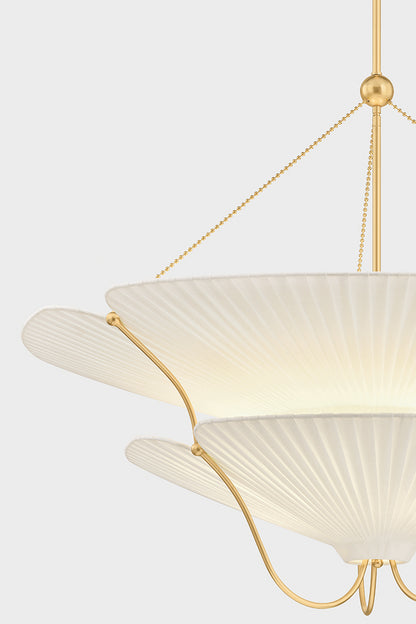 Hudson Valley Gerhard 9-Light Chandelier in Aged Brass, room setting 2
