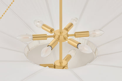 Hudson Valley Gerhard 9-Light Chandelier in Aged Brass, room setting 4