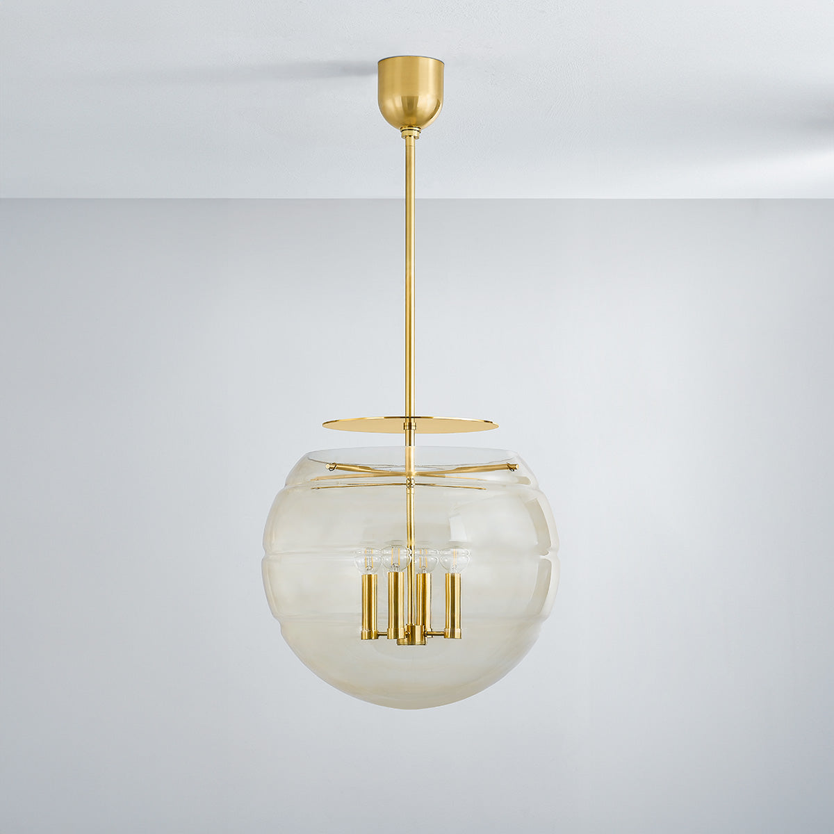 Hudson Valley Gill 4-Light Pendant in Aged Brass, alternate view 1