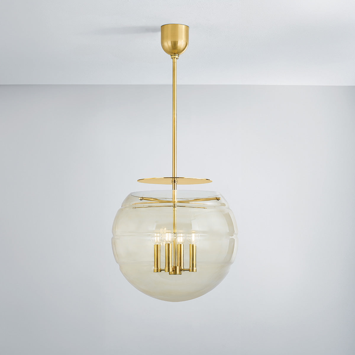 Hudson Valley Gill 4-Light Pendant in Aged Brass, alternate view 2