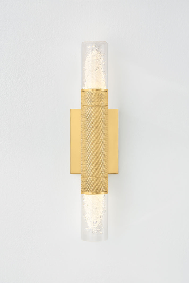 Hudson Valley Glen Cove 2-Light Wall Sconce in Aged Brass, room setting 1