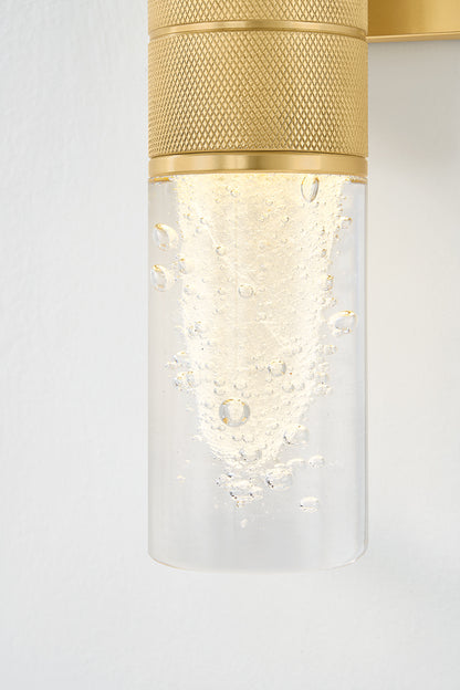 Hudson Valley Glen Cove 2-Light Wall Sconce in Aged Brass, room setting 2