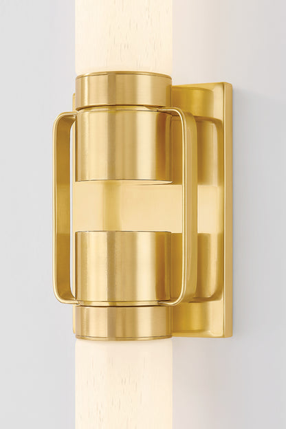 Hudson Valley Glen Oaks 2-Light Wall Sconce in Aged Brass, room setting 2
