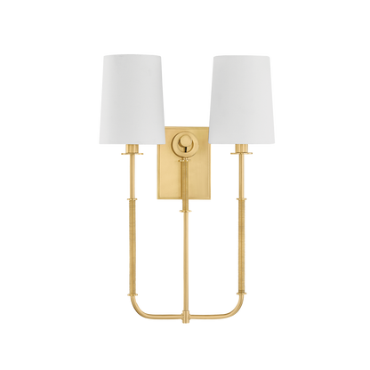 Hudson Valley Glenmont 2-Light Wall Sconce Aged Brass