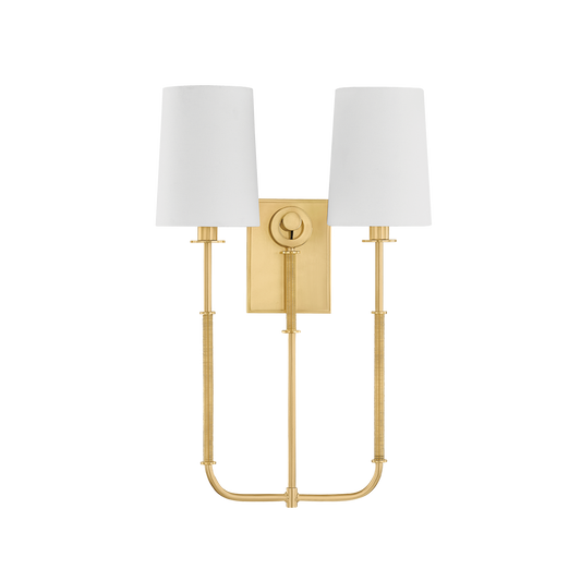 Hudson Valley Glenmont 2-Light Wall Sconce Aged Brass