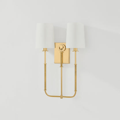Hudson Valley Glenmont 2-Light Wall Sconce in Aged Brass, alternate view 3