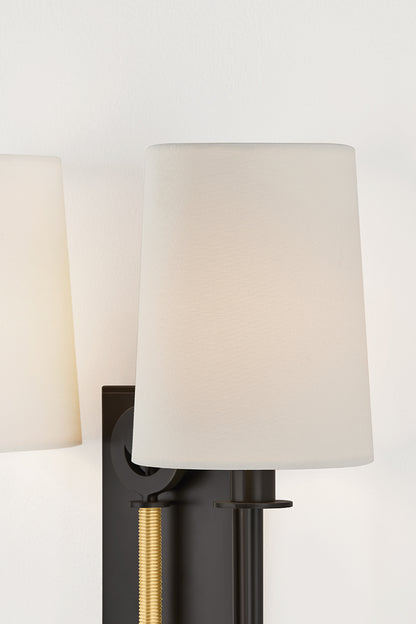 Hudson Valley Glenmont 2-Light Wall Sconce in Aged Brass / Distressed Bronze, room setting 3