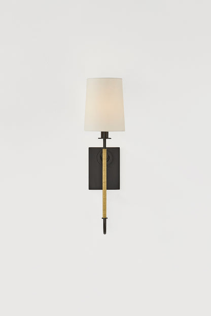 Hudson Valley Glenmont Wall Sconce in Aged Brass, room setting 1