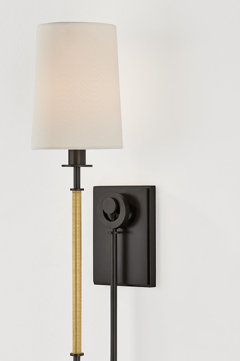 Hudson Valley Glenmont Wall Sconce in Aged Brass, room setting 2
