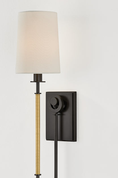 Hudson Valley Glenmont Wall Sconce in Aged Brass, room setting 2