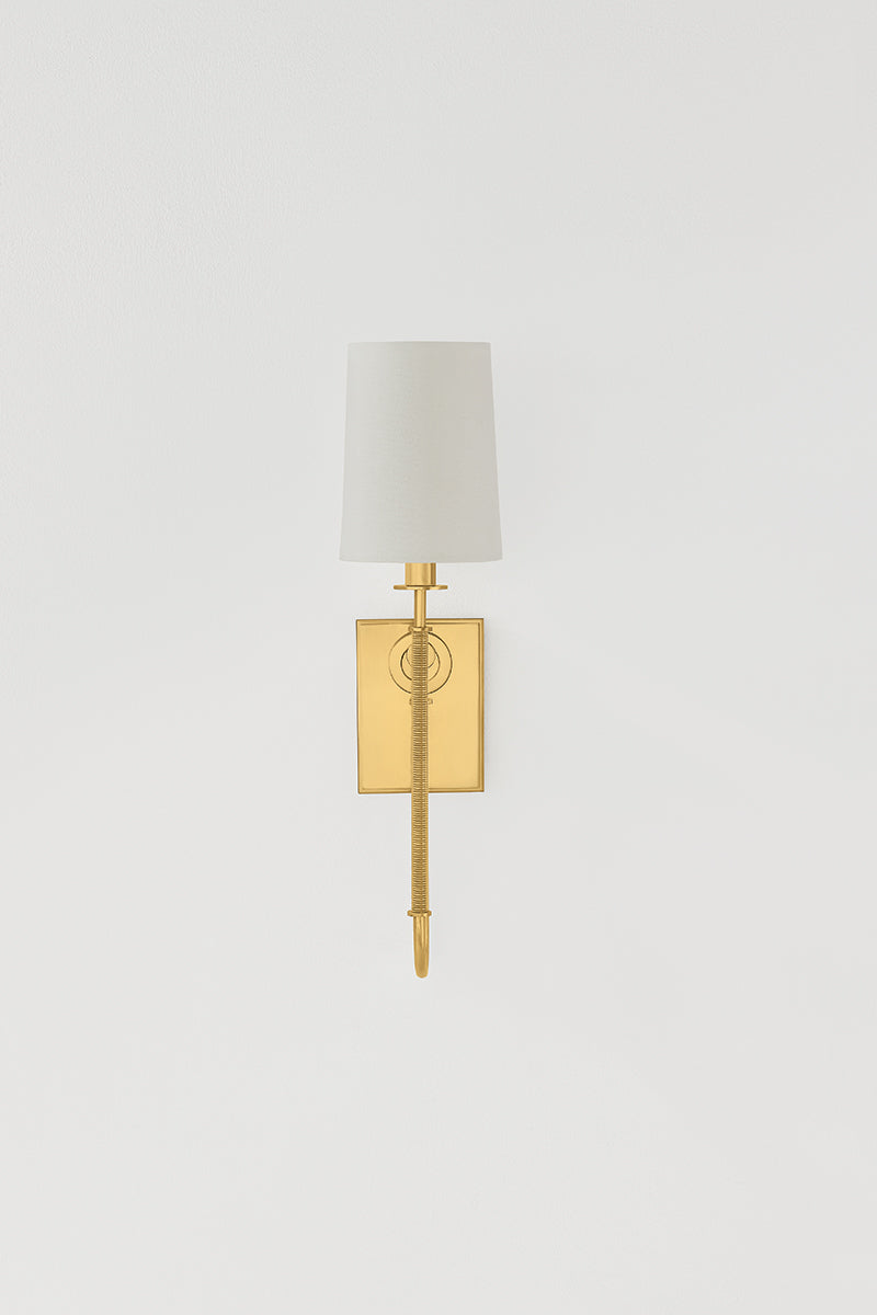 Hudson Valley Glenmont Wall Sconce in Aged Brass, room setting 4