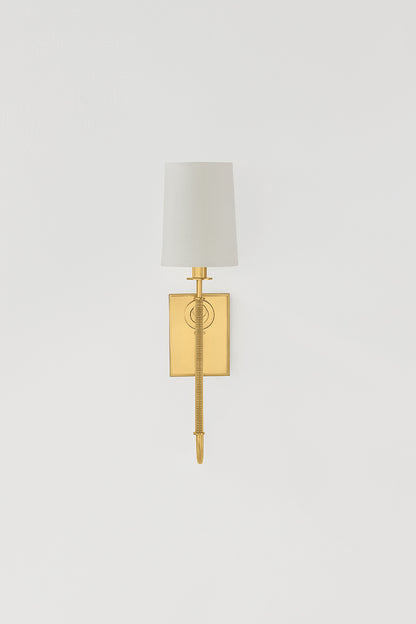 Hudson Valley Glenmont Wall Sconce in Aged Brass, room setting 4