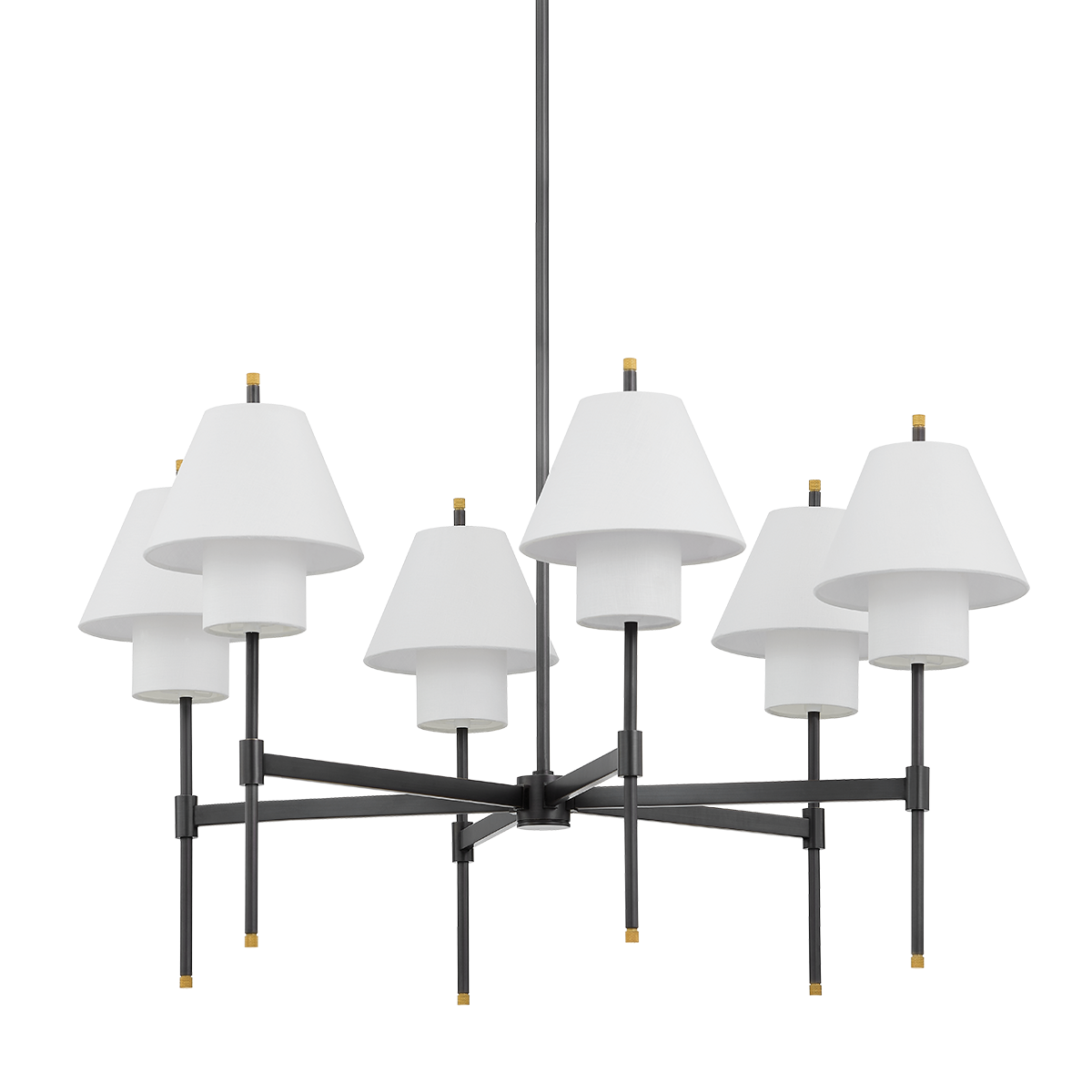 Hudson Valley Glenmoore 6-Light Chandelier Aged Brass with Distressed Bronze