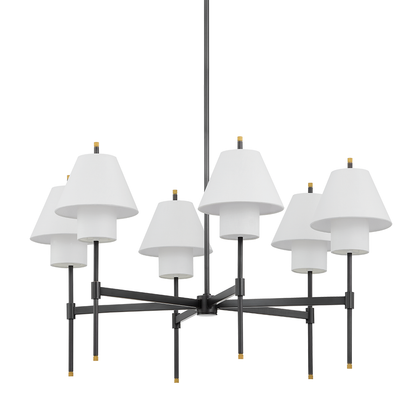 Hudson Valley Glenmoore 6-Light Chandelier Aged Brass with Distressed Bronze