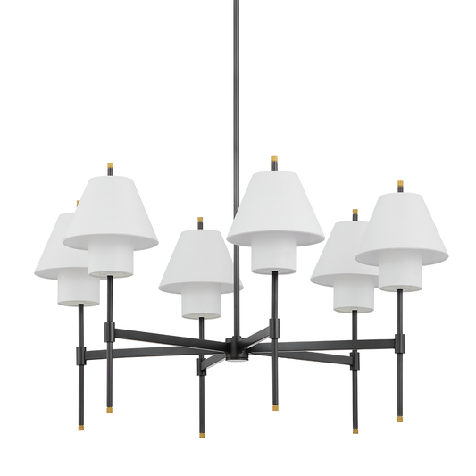 Hudson Valley Glenmoore 6-Light Chandelier Aged Brass with Distressed Bronze