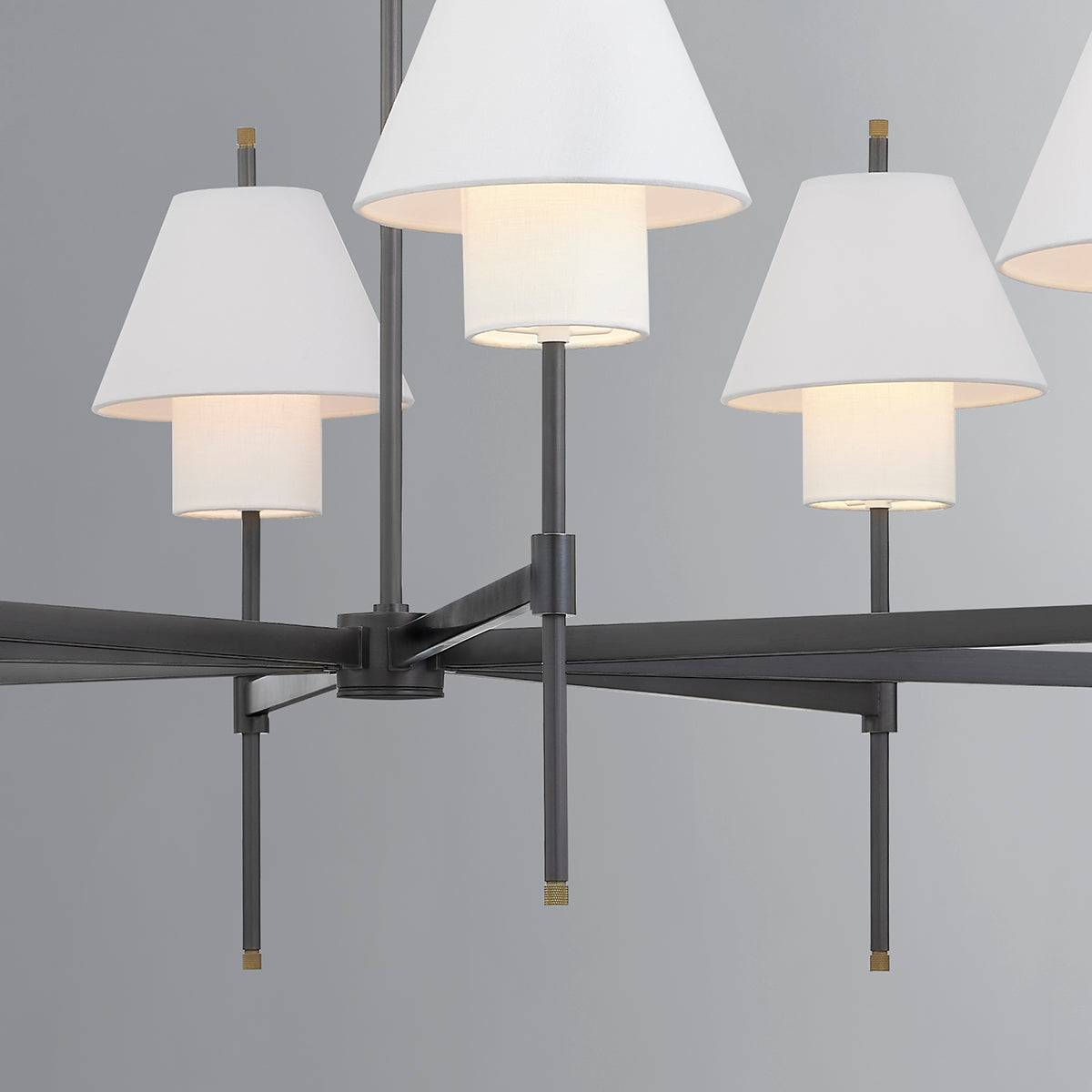 Hudson Valley Glenmoore 8-Light Chandelier Aged Brass with Distressed Bronze detail view 2