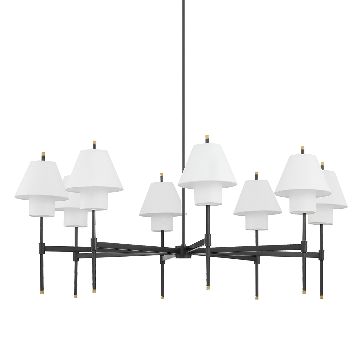 Hudson Valley Glenmoore 8-Light Chandelier Aged Brass with Distressed Bronze