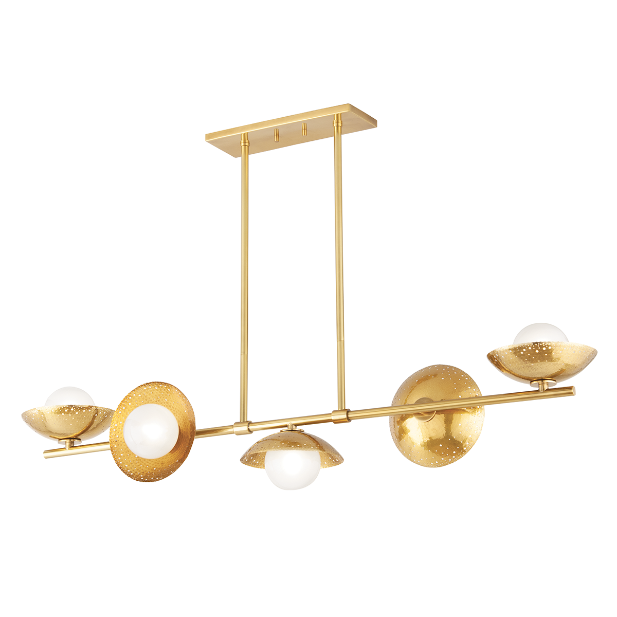 Hudson Valley Glimmer 5-Light Linear Chandelier Aged Brass
