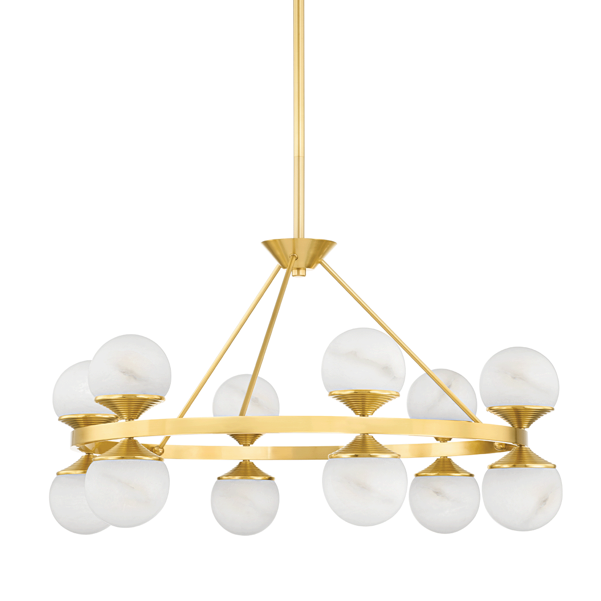 Hudson Valley Grafton 34" Chandelier Aged Brass