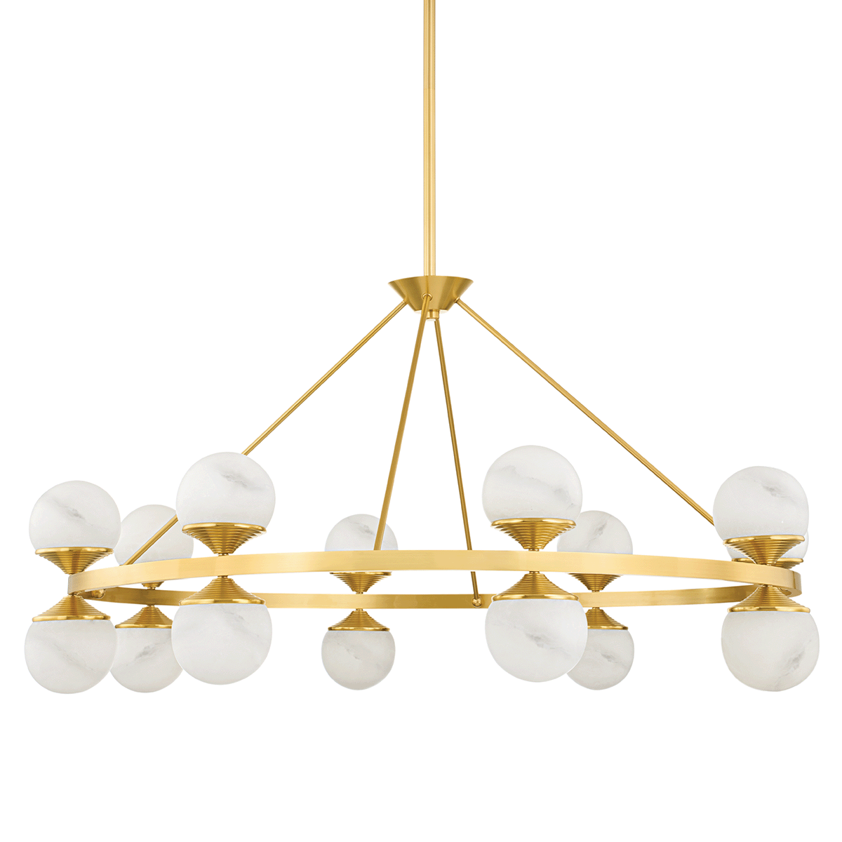Hudson Valley Grafton 46" Chandelier Aged Brass