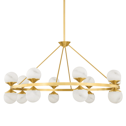 Hudson Valley Grafton 46" Chandelier Aged Brass