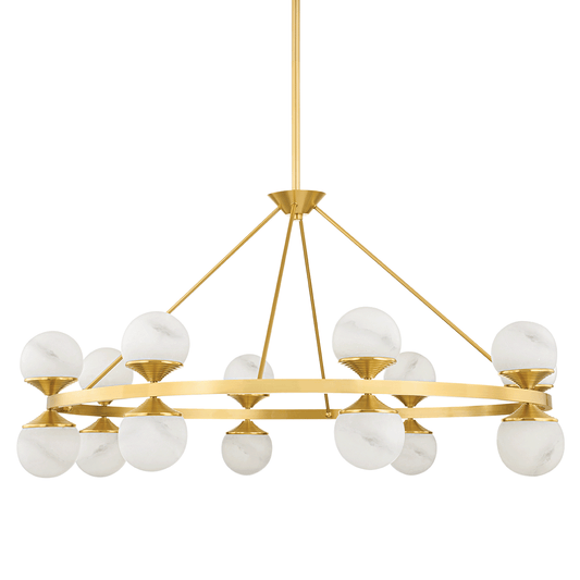 Hudson Valley Grafton 46" Chandelier Aged Brass