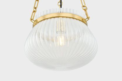 Hudson Valley Granby 13" Pendant in Aged Brass, room setting 2