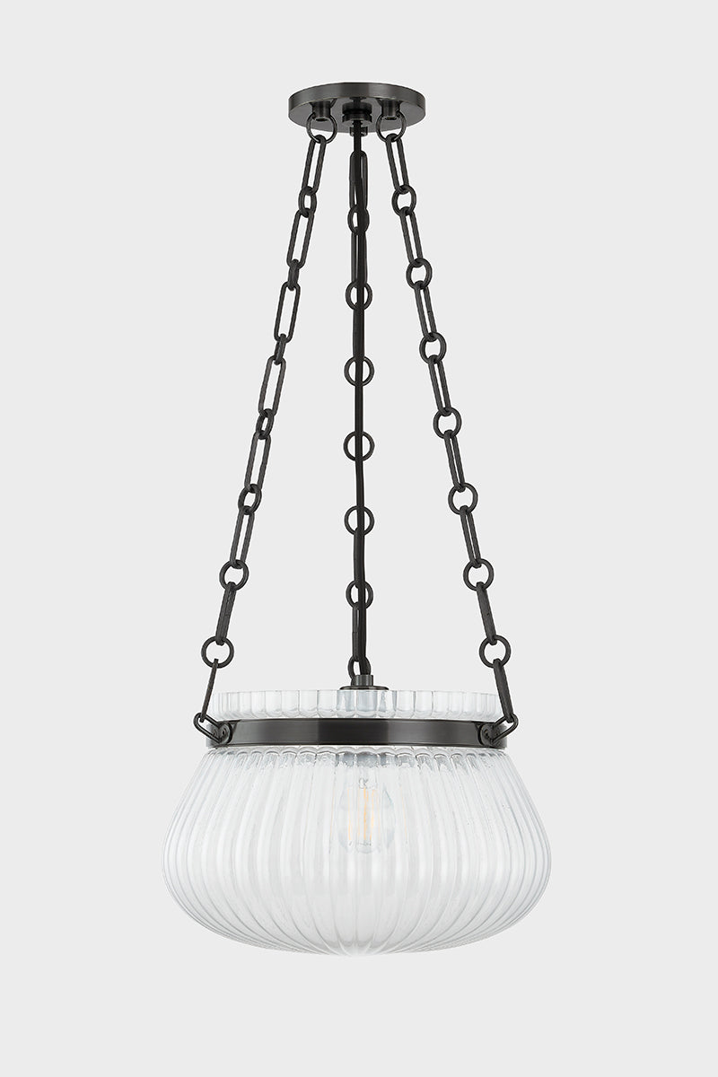 Hudson Valley Granby 13" Pendant in Old Bronze, room setting 1