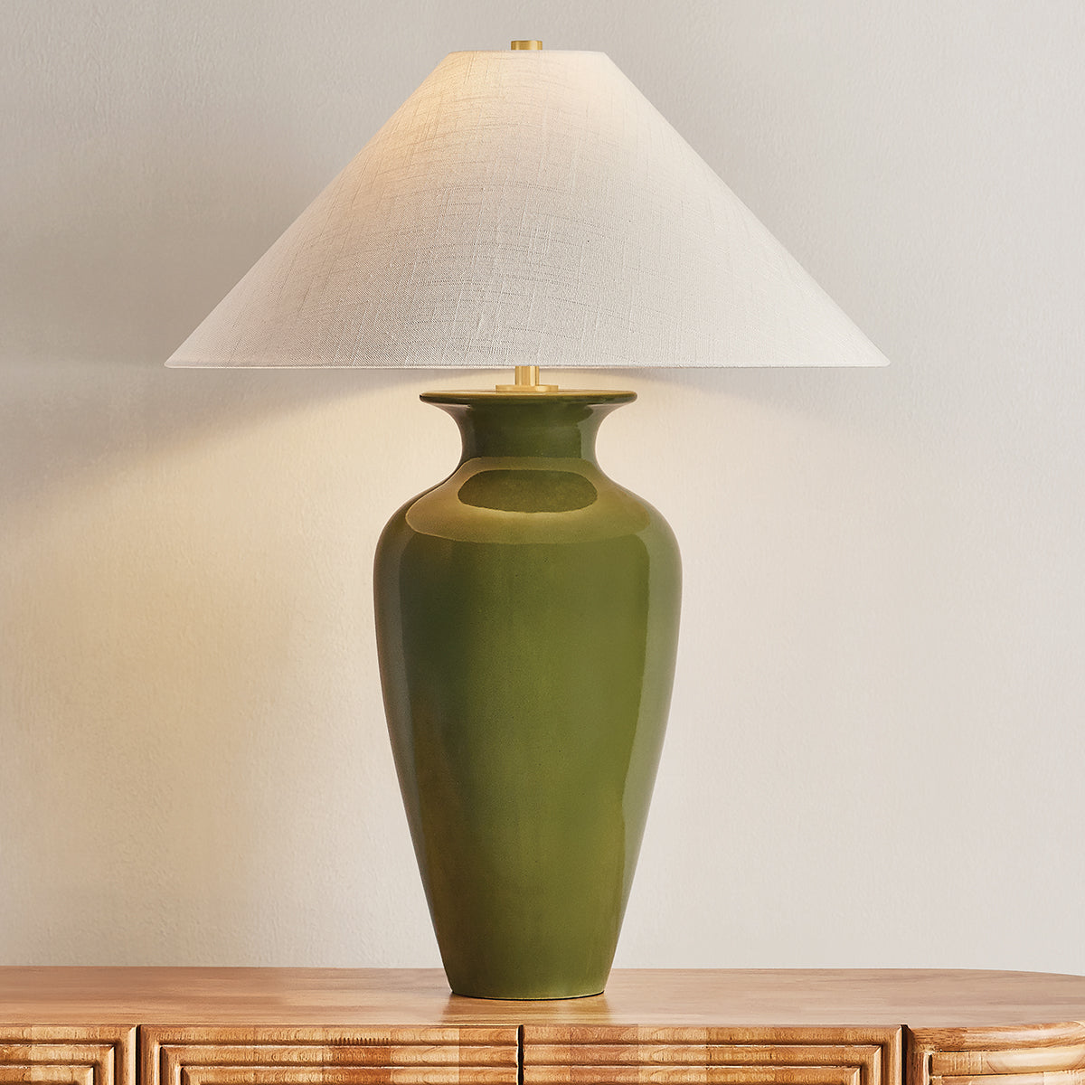 Hudson Valley Grassy Point Table Lamp in Aged Brass, alternate view 2