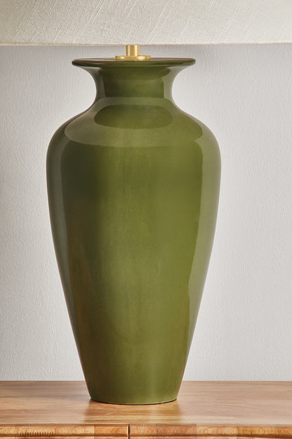 Hudson Valley Grassy Point Table Lamp in Aged Brass, room setting 2