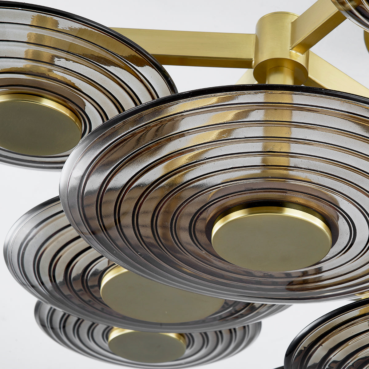 Hudson Valley Griston 44" Semi-Flush Mount in Aged Brass, alternate view 1
