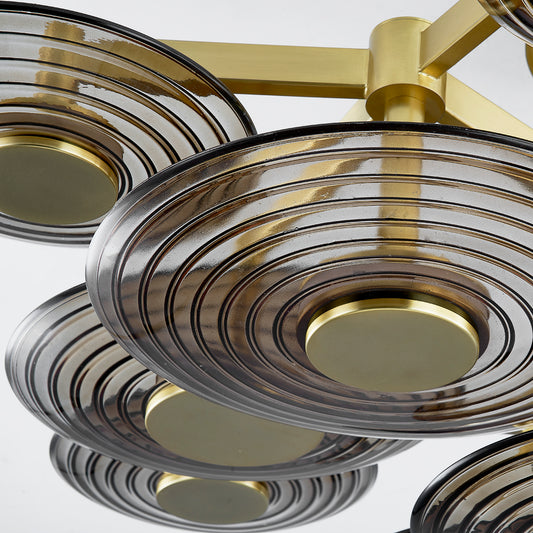 Hudson Valley Griston 44" Semi-Flush Mount in Aged Brass, alternate view 1