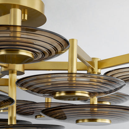 Hudson Valley Griston 44" Semi-Flush Mount in Aged Brass, alternate view 2