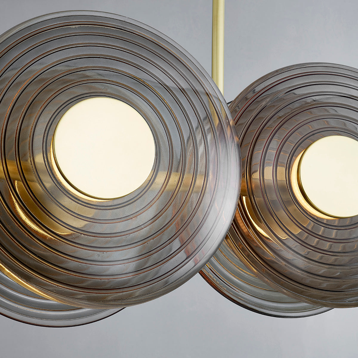 Hudson Valley Griston Linear Chandelier in Aged Brass, alternate view 1