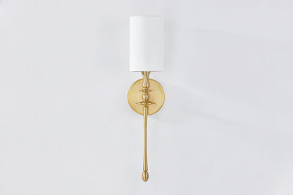 Hudson Valley Guilford Wall Sconce in Aged Brass, room setting 1
