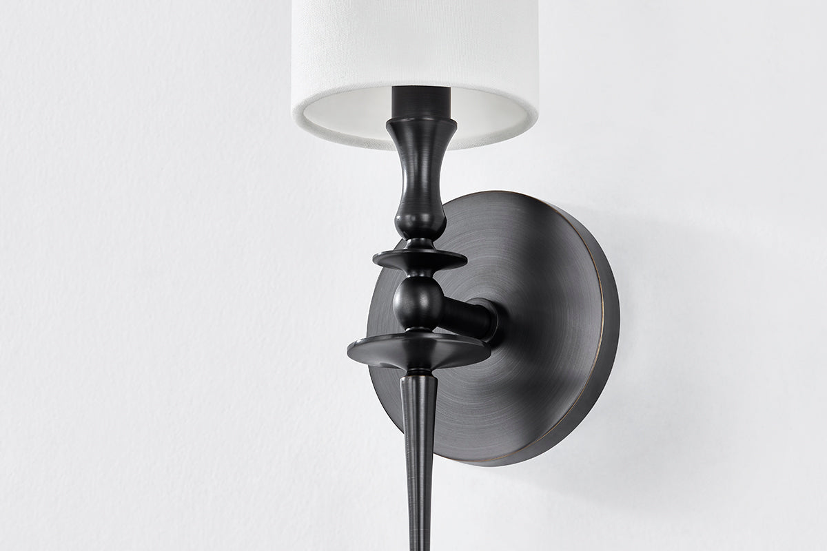 Hudson Valley Guilford Wall Sconce in Distressed Bronze, room setting 2