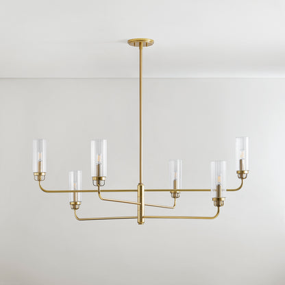 Hudson Valley Halifax 6-Light Chandelier Aged Brass detail view 1