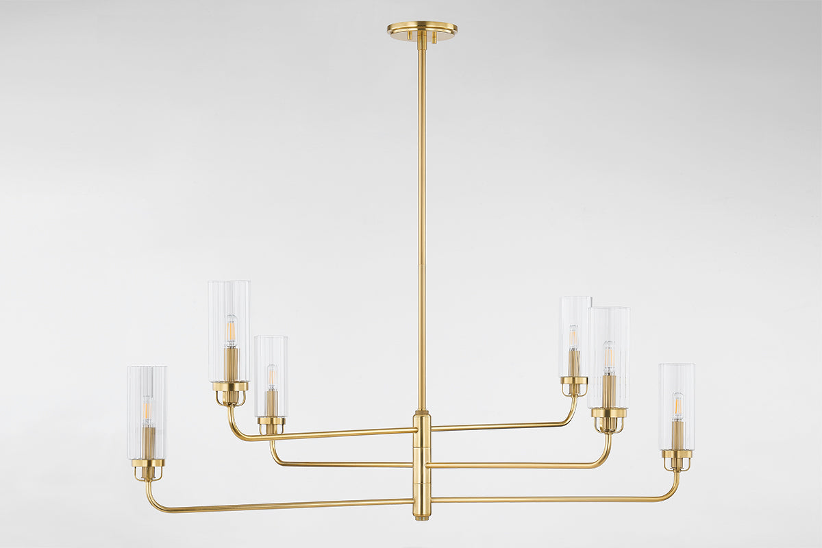 Hudson Valley Halifax 6-Light Chandelier Aged Brass detail view 3