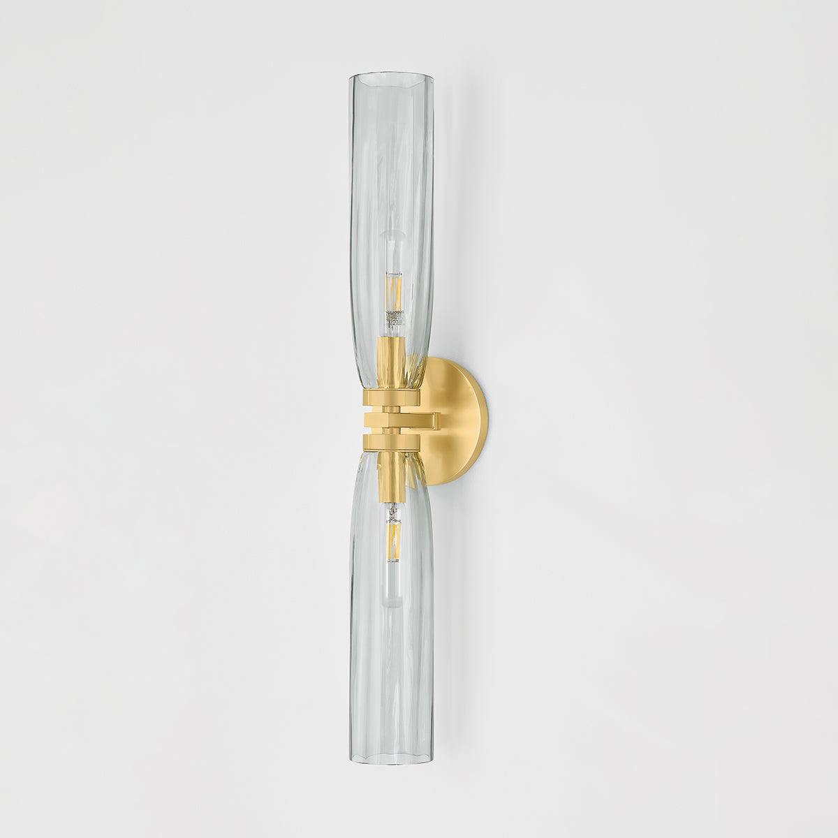 Hudson Valley Harpswell 2-Light Bath & Vanity Light in Aged Brass, alternate view 1