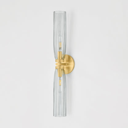 Hudson Valley Harpswell 2-Light Bath & Vanity Light in Aged Brass, alternate view 1
