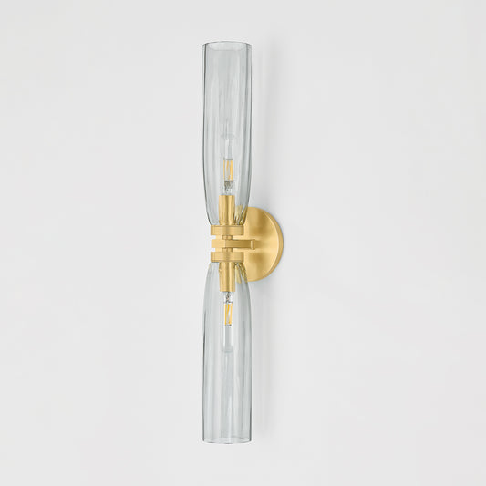 Hudson Valley Harpswell 2-Light Bath & Vanity Light in Aged Brass, alternate view 1